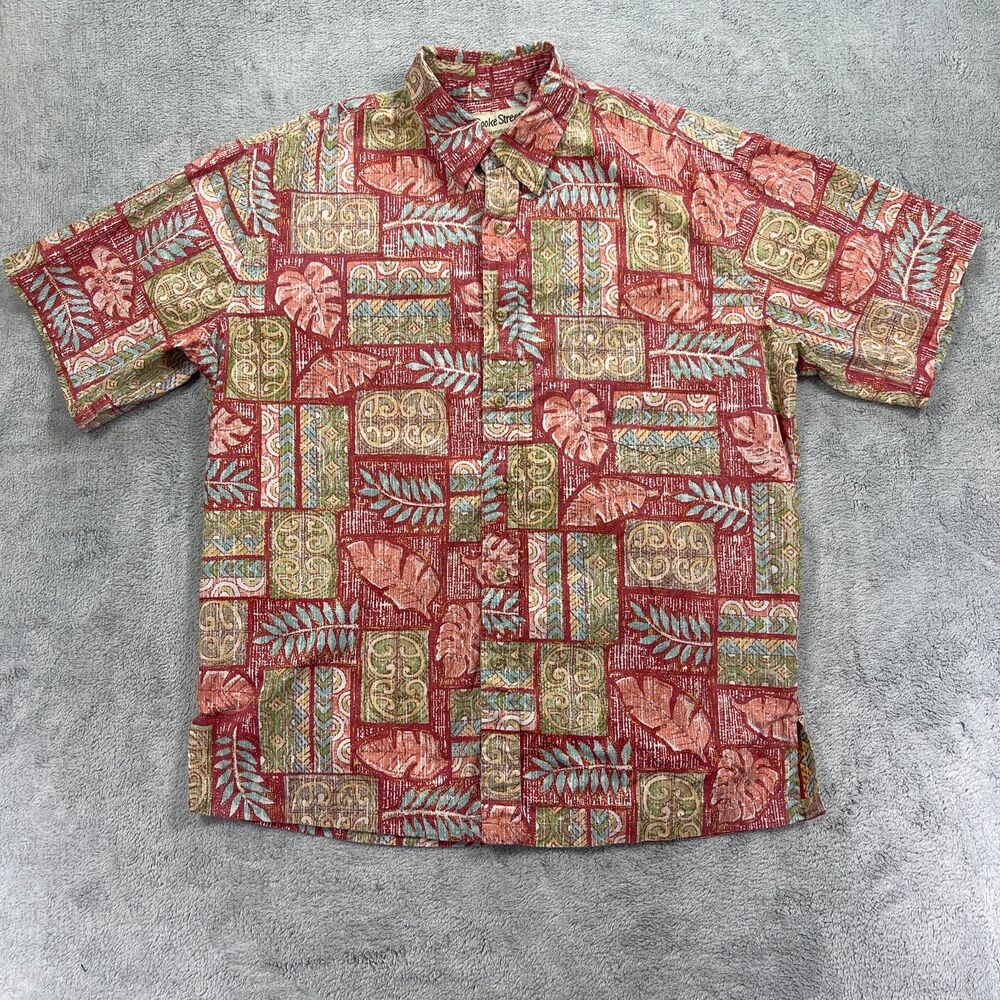 Cooke Street Honolulu Hawaiian Shirt Mens Medium Multi Tropical Cotton Button Up